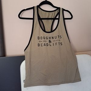 Women's Doughnuts & Deadlifts Jersey Tank sz XL